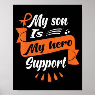 Affiche Mon Fils Est Mon Héros Soutien Leucémie Cancer