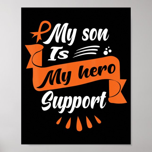 Affiche Mon Fils Est Mon Héros Soutien Leucémie Cancer (Devant)