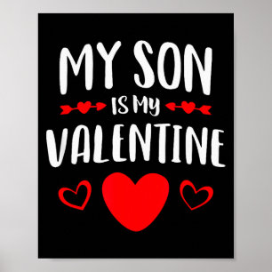 Affiche Mon fils est mon T-shirt de la Saint-Valentin Mama