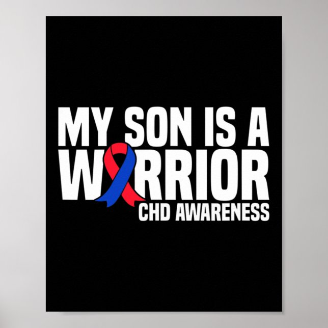 Affiche Mon Fils Est Un Guerrier Chd Maladie Cardiaque Con (Devant)
