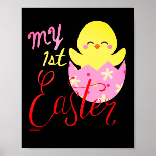 Affiche MON FIRST EASTER drôle cadeau de poussin de pâques
