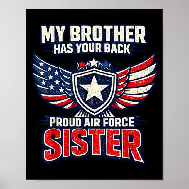 Affiche Mon frère a ton dos fière soeur air force Mon (Devant)