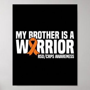 Affiche Mon Frère Est Un Guerrier Orange Ribbon Rsdcrps Aw