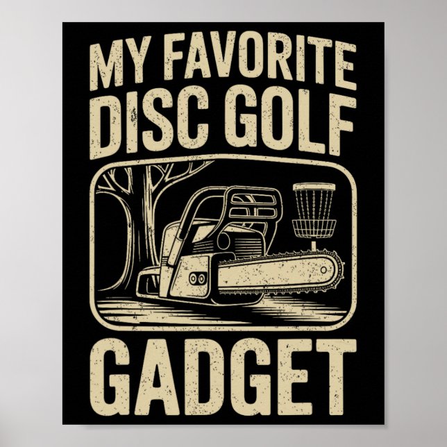 Affiche Mon gadget préféré de disc golf drôle de disc golf (Devant)