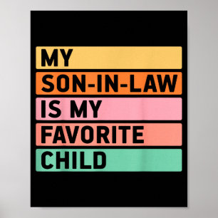 Affiche Mon gendre est mon enfant préféré drôle rétro Vin