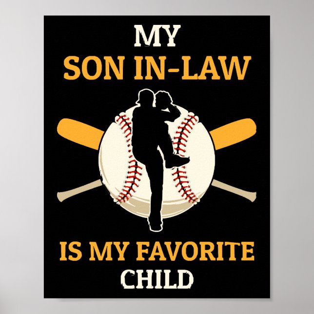Affiche Mon gendre est mon enfant préféré Fan de baseball  (Devant)