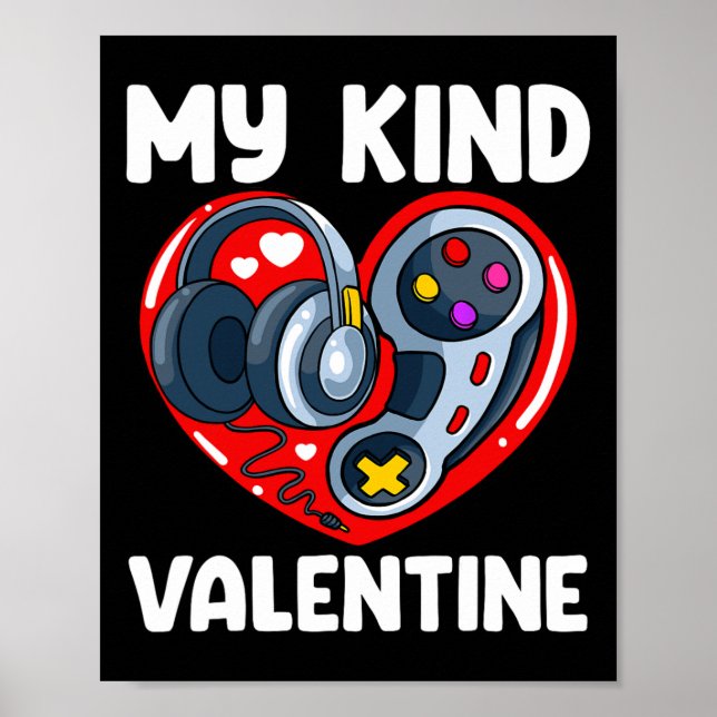 Affiche Mon Genre De Valentin Valentines Jour Jeu Contrôle (Devant)