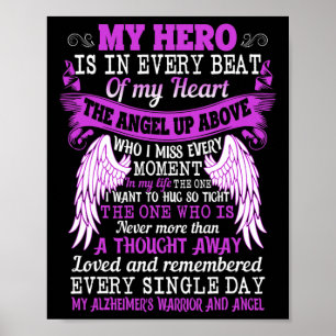 Affiche Mon héros est Coeur Ange Pensée Le Guerrier d'Alzh