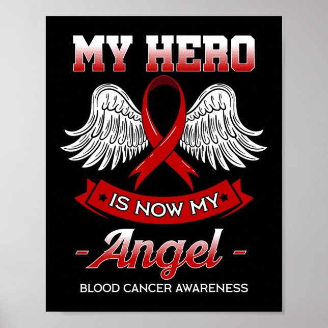 Affiche Mon Héros Est Maintenant Mon Ange Cancer Sang Canc (Devant)