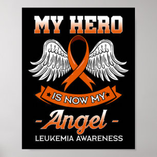 Affiche Mon Héros Est Maintenant Mon Angel Leukemia Orange