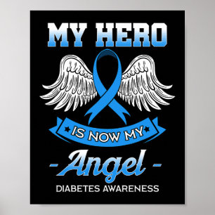 Affiche Mon Héros Est Maintenant Mon Angle Diabète Bleu Ke