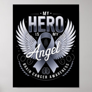 Affiche Mon Héros Est Mon Ange Cerveau Cancer Sensibilisat