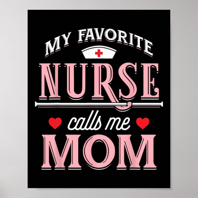 Affiche Mon infirmière préférée m'appelle maman - infirmiè (Devant)