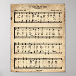 Affiche Mon Jésus J'Aime L'Hymne Vintage