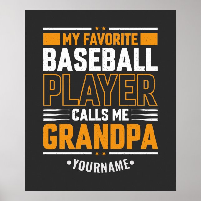 Affiche Mon Joueur De Baseball Préféré M'Appelle Grand-Pèr (Devant)