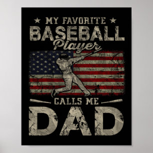 Affiche Mon joueur de baseball préféré m'appelle papa père