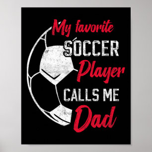 Affiche Mon Joueur De Football Favori M'appelle Papa Drôle