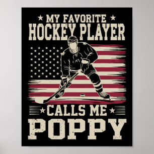Affiche Mon Joueur De Hockey Favori M'appelle Poppy Drapea