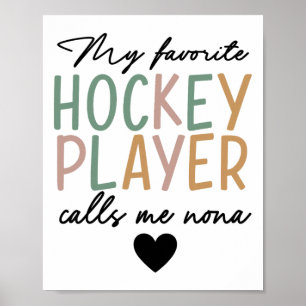 Affiche Mon joueur de hockey préféré m'appelle Nona Vintag