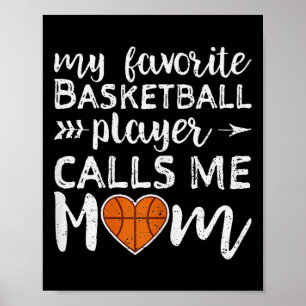 Affiche Mon Joueur favori m'appelle Maman - Basketball Fem