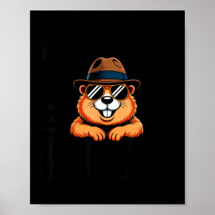 Affiche Mon Jour Férié Préféré Groundhog Day Drapeau Des É