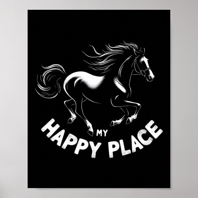 Affiche Mon Joyeux Lieu Cheval Lover Cadeaux Équitation (Devant)