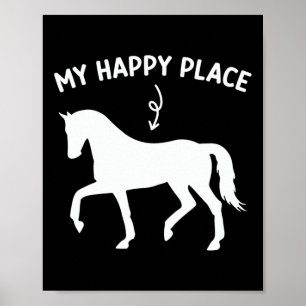 Affiche Mon Joyeux Lieu Funny Horse Lover Équitation