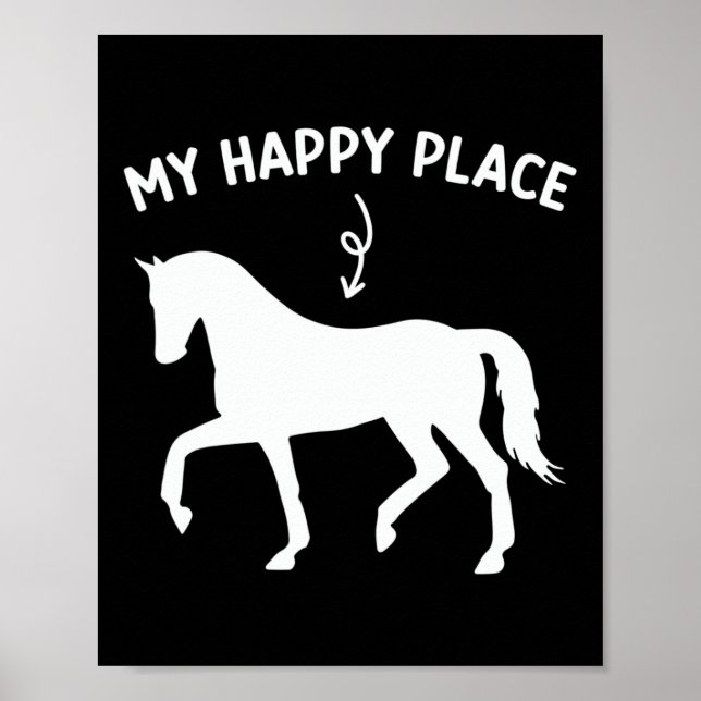 Affiche Mon Joyeux Lieu Funny Horse Lover Équitation (Devant)