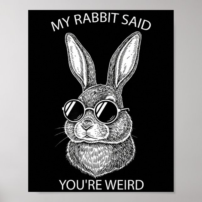 Affiche Mon lapin a dit que vous êtes un cadeau bizarre po (Devant)