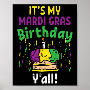 Affiche Mon Mardi Gr Anniversaire de la fête du gâteau Yal
