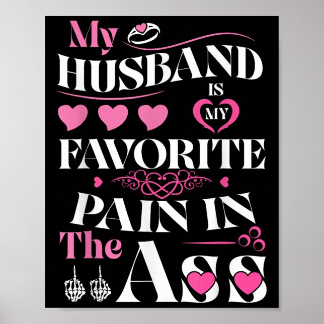 Affiche Mon Mari Est Ma Douleur Préférée Dans Les Coeurs D (Devant)
