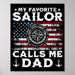 Affiche Mon marin préféré appelle papa - fier papa d'un ma