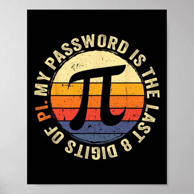 Affiche Mon Mot Est Le Dernier 8 Chiffres De Pi Math Lover (Devant)