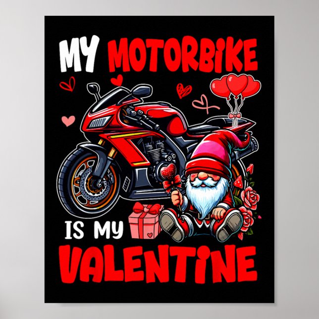 Affiche Mon Motard Est Mon Amant De La Saint-Valentin Gnom (Devant)