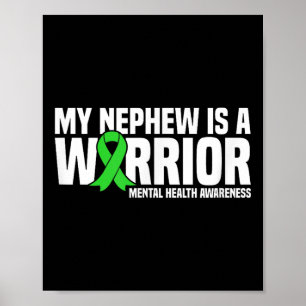 Affiche Mon Nephew Est Un Warrier Green Ribbon Santé Menta