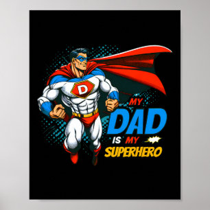 Affiche Mon papa est mon super-héros Enfants Drôle Fête de
