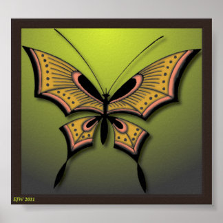 Affiche Mon papillon vert