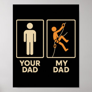 Affiche Mon père escalade grimpeuse fille fils fête des pè