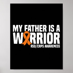 Affiche Mon Père Est Un Guerrier Orange Ribbon Rsdcrps Con