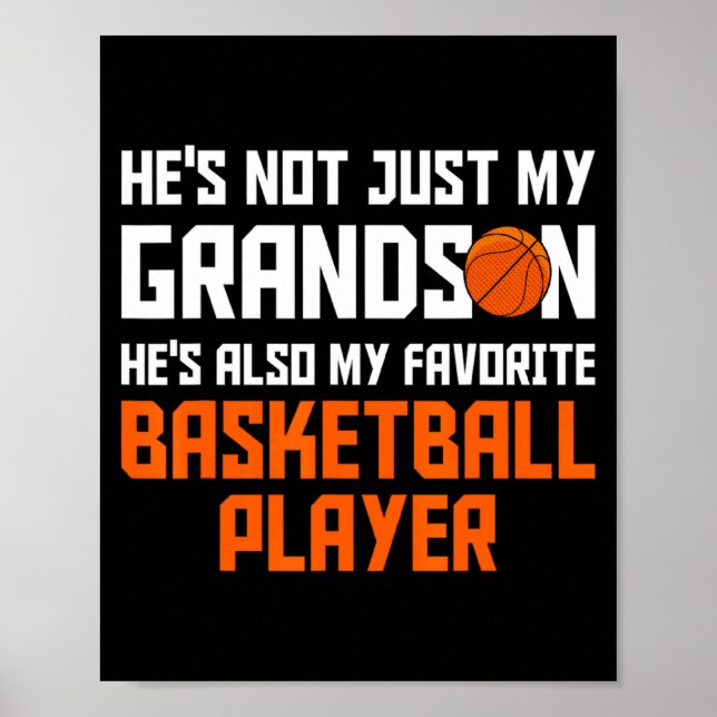Affiche Mon petit-fils parent de basket-ball préféré de ba (Devant)