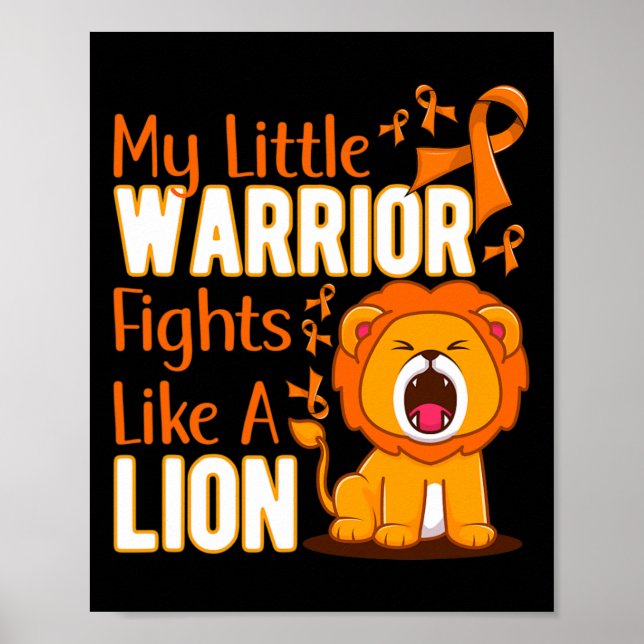 Affiche Mon Petit Guerrier Se Batte Comme Un Lion Leukemia (Devant)