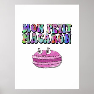 Affiche Mon Petit Macaron Retro Tie Dye Texte Super