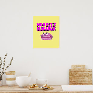 Affiche Mon Petit Macaron Texte Super rétro