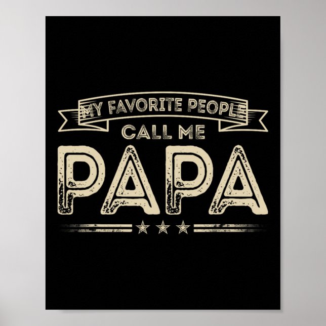 Affiche Mon Peuple Préféré M'Appelle Papa Funny Grand-Père (Devant)