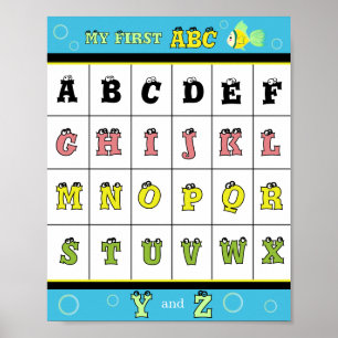 Affiche Mon premier ABC Poisson doré