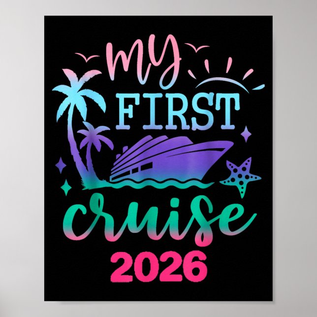 Affiche Mon premier croisière 2026 Voyage de vacances en f (Devant)