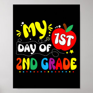 Affiche Mon premier jour de 2e année enseignant enfants 1e