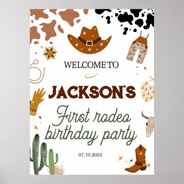 Affiche Mon PREMIER RODEO Anniversaire Cartes en mousse de (Devant)