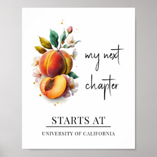 Affiche Mon prochain chapitre Aquarelle Peach Graduation