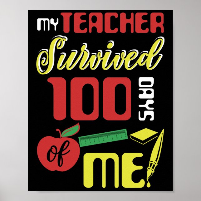 Affiche Mon Professeur A Survécu 100 Jours De Moi 100 Jour (Devant)